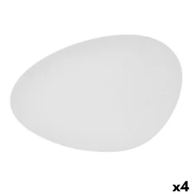 bandeja de aperitivos Bidasoa Fosil Branco Cerâmica Alumina Ovalada 39,1 x 26,3 x 3,4 cm (4 Unidades) de Bidasoa, Pratos e fo...