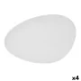 bandeja de aperitivos Bidasoa Fosil Branco Cerâmica Alumina Ovalada 39,1 x 26,3 x 3,4 cm (4 Unidades) de Bidasoa, Pratos e fo...