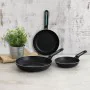 Set of pans Quid Oasis Black Metal 3 Pieces by Quid, Frying pan and saucepan sets - Ref: S2711949, Price: 24,28 €, Discount: %