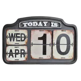 Calendario DKD Home Decor Metal 42 x 3,5 x 27 cm Negro Blanco de DKD Home Decor, Agendas y calendarios - Ref: S3007444, Preci...