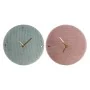 Orologio da Parete DKD Home Decor Verde Rosa 40,5 x 5,5 x 40,5 cm (2 Unità) di DKD Home Decor, Orologi da parete - Rif: S3009...