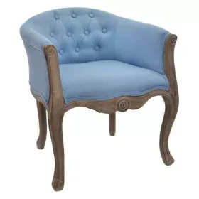 Poltrona DKD Home Decor Azzurro Poliestere Legno (58 x 56 x 69 cm) di DKD Home Decor, Accessori per sedie e divani - Rif: S30...