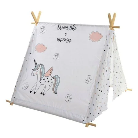 Tent DKD Home Decor Cotton Wood Unicorn (110 x 110 x 106 cm) by DKD Home Decor, Play Tents - Ref: S3010361, Price: 53,29 €, D...