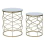 Mesa de apoio DKD Home Decor Dourado Metal Branco Mármore 46 x 46 x 57 cm de DKD Home Decor, Jogos de móveis - Ref: S3010945,...