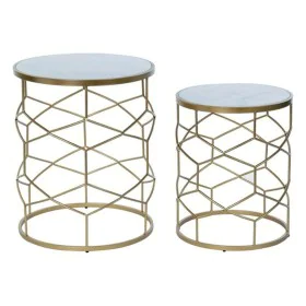 Side table DKD Home Decor Golden Metal White Marble 46 x 46 x 57 cm by DKD Home Decor, Tables - Ref: S3010945, Price: 202,42 ...