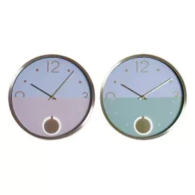 Horloge Murale DKD Home Decor Aluminium Verre 30 x 5 x 30 cm (2 Unités) (12 Unités) (2 pcs) de DKD Home Decor, Pendules mural...