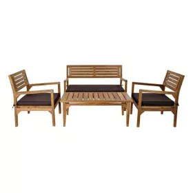 Conjunto de Mesa com 3 Poltronas DKD Home Decor Teca 127 x 72 x 88 cm (4 pcs) de DKD Home Decor, Conjuntos de mobiliário de j...