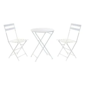 Table set with 2 chairs DKD Home Decor White 80 cm 60 x 60 x 70 cm (3 pcs) by DKD Home Decor, Garden Furniture Sets - Ref: S3...