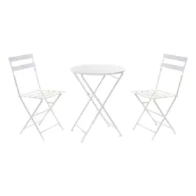 Table set with 2 chairs DKD Home Decor White 80 cm 60 x 60 x 70 cm (3 pcs) by DKD Home Decor, Garden Furniture Sets - Ref: S3...