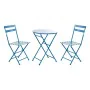 Tavolo con 2 sedie DKD Home Decor MB-166634 Azzurro 80 cm 60 x 60 x 70 cm (3 pcs) di DKD Home Decor, Set di mobili - Rif: S30...