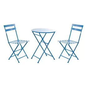 Tisch-Set mit 2 Stühlen DKD Home Decor MB-166634 Blau 80 cm 60 x 60 x 70 cm (3 pcs) von DKD Home Decor, Gartenmöbel-Sets - Re...