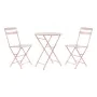 Ensemble Table + 2 Chaises DKD Home Decor MB-177410 Rose 60 x 60 x 75 cm (3 pcs) de DKD Home Decor, Salons de jardin - Réf : ...