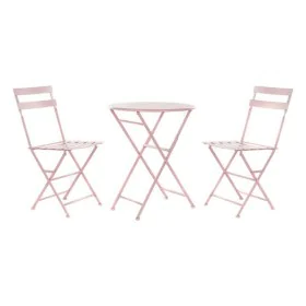 Tisch-Set mit 2 Stühlen DKD Home Decor MB-177410 Rosa 60 x 60 x 75 cm (3 pcs) von DKD Home Decor, Gartenmöbel-Sets - Ref: S30...