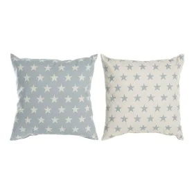 Almofada DKD Home Decor Azul 60 x 10 x 60 cm Estrelas Branco (2 Unidades) de DKD Home Decor, Almofadas - Ref: S3013347, Preço...