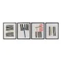 Pintura DKD Home Decor Lines Abstrato Moderno 35 x 3 x 45 cm (4 Unidades) de DKD Home Decor, Impressões sobre tela - Ref: S30...