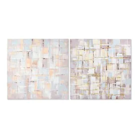 Cadre DKD Home Decor Squares Abstrait 100 x 3 x 100 cm Moderne (2 Unités) de DKD Home Decor, Impressions sur toile - Réf : S3...