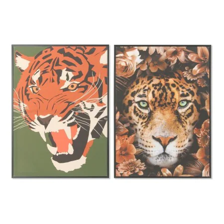 Cadre DKD Home Decor 52 x 2,7 x 72 cm Tigre Moderne (2 Unités) de DKD Home Decor, Impressions sur toile - Réf : S3013690, Pri...