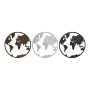 Figura Decorativa DKD Home Decor Mapa do Mundo Preto Cobre Branco 40 x 1 x 40 cm (3 Peças) de DKD Home Decor, Adornos - Ref: ...