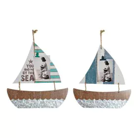 Dekoration zum Aufhängen DKD Home Decor Segelboot Braun Bunt Mediterraner 40 x 2 x 43 cm (2 Stück) von DKD Home Decor, Orname...