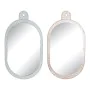 Wall mirror DKD Home Decor White Pink Metal Crystal 22 x 1,5 x 40 cm (2 Units) by DKD Home Decor, Wall-Mounted Mirrors - Ref:...