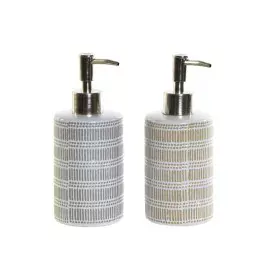 Soap Dispenser DKD Home Decor 7,2 x 8 x 18 cm Grey ABS Stoneware Boho (2 Units) by DKD Home Decor, Bathroom Accessory Sets - ...