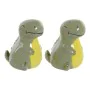 Salero con Tapa DKD Home Decor LC-173478 Dinosaurio Blanco Verde Dolomita 6,6 x 7 x 7,7 cm (2 pcs) de DKD Home Decor, Dosific...