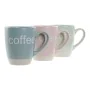 Mug DKD Home Decor Multicolour Blue Pink Rubber wood Green Stoneware 160 ml (3 Units) (7 pcs) by DKD Home Decor, Cups - Ref: ...