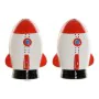 Salero con Tapa DKD Home Decor Blanco Rojo Dolomita 6,5 x 7 x 9 cm (2 pcs) de DKD Home Decor, Dosificadores de aliño y especi...