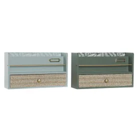 Multi-Purpose Organiser DKD Home Decor LD-181379 Green polypropylene MDF Wood 30 x 9 x 17 cm (2 Units) by DKD Home Decor, She...