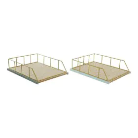 Jeu de plateaux organisateurs DKD Home Decor Vert polypropylène Bois MDF 28,5 x 36 x 9 cm (2 Unités) (1 Unité) de DKD Home De...