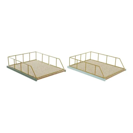 Jeu de plateaux organisateurs DKD Home Decor Vert polypropylène Bois MDF 28,5 x 36 x 9 cm (2 Unités) (1 Unité) de DKD Home De...