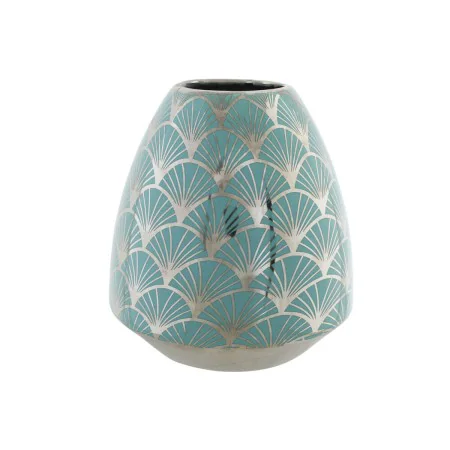 Vase DKD Home Decor Porcelain Turquoise Oriental Chromed 16 x 16 x 18 cm by DKD Home Decor, Vases - Ref: S3015273, Price: 24,...