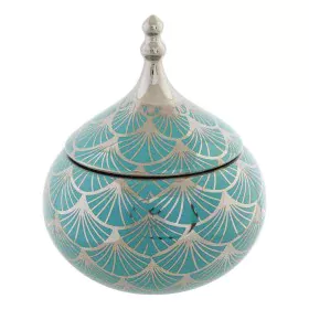 Jewelry box DKD Home Decor Porcelain Turquoise 14 x 14 x 17 cm by DKD Home Decor, Wardrobe Jewellery Organisers - Ref: S30152...