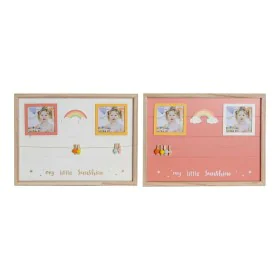 Cuadro Portafotos con Pinzas DKD Home Decor Madera MDF Infantil Arcoíris 42 x 2 x 32 cm (2 Unidades) de DKD Home Decor, Marco...