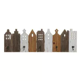 Bengaleiro de parede DKD Home Decor Metal Casas 91 x 9,5 x 29,5 cm de DKD Home Decor, Bengaleiros de parede - Ref: S3015470, ...