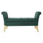 Banquette DKD Home Decor 8424001795512 Naturel Bois Polyester Vert (130 x 44 x 69 cm) de DKD Home Decor, Chaises - Réf : S301...