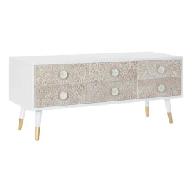 TV-Möbel DKD Home Decor 119 x 42 x 50 cm Tanne Gold Weiß Hellbraun von DKD Home Decor, TV-Ständer und -Tische - Ref: S3015916...