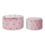 Footrest DKD Home Decor Pink Velvet MDF Wood Glam (2 pcs) by DKD Home Decor, Footstools & Ottomans - Ref: S3015999, Price: 28...