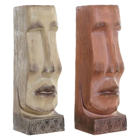 Plantador DKD Home Decor 16 x 17 x 49 cm Face Bege Terracota Resina (2 Unidades) de DKD Home Decor, Vasos - Ref: S3016051, Pr...