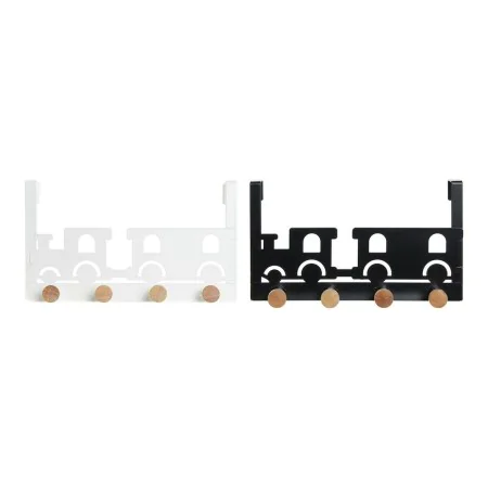 Appendiabiti per Porte DKD Home Decor 8424001835546 Treno Bianco Nero Metallo Legno MDF 28,5 x 8,5 x 16,5 cm (2 Unità) di DKD...