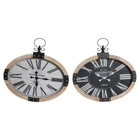 Horloge Murale DKD Home Decor RE-180395 Oblongue 58 x 6,5 x 58 cm Noir Beige Fer Bois MDF (2 Unités) de DKD Home Decor, Pendu...