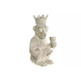 Statua Decorativa DKD Home Decor 16 x 15 x 30 cm Bianco Resina Scimmia Tropicale Decapaggio di DKD Home Decor, Oggetti da col...