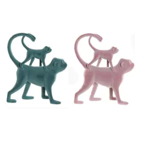 Figura Decorativa DKD Home Decor Verde Rosa Resina Flocado Tropical 22,5 x 8 x 27,5 cm de DKD Home Decor, Coleccionables - Re...