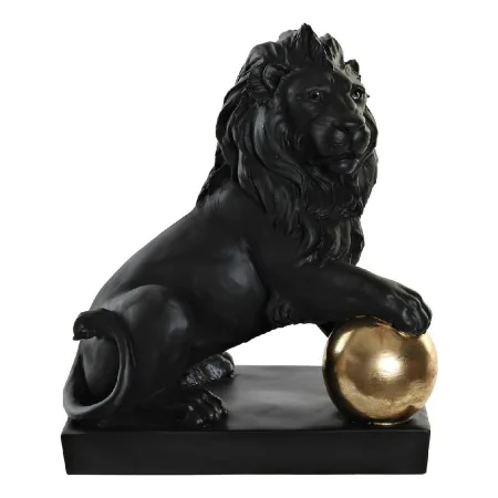 Figura Decorativa DKD Home Decor RF-181551 Preto Dourado Resina Leão 38 x 25 x 44 cm de DKD Home Decor, Colecionáveis - Ref: ...