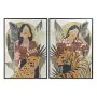 Painting DKD Home Decor Lady Tiger 104 x 4,5 x 144 cm Animal Tropical (2 Units) by DKD Home Decor, Prints on Canvas - Ref: S3...