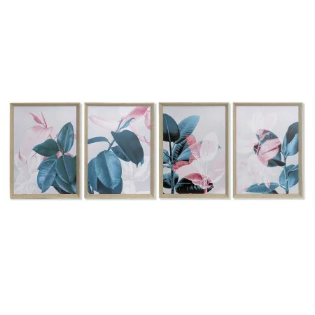 Pintura DKD Home Decor Tropical Folha de planta 45 x 3,5 x 60 cm (4 Unidades) de DKD Home Decor, Impressões sobre tela - Ref:...