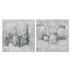 Cadre DKD Home Decor 100 x 2,8 x 100 cm Vase Traditionnel (2 Unités) de DKD Home Decor, Impressions sur toile - Réf : S301805...