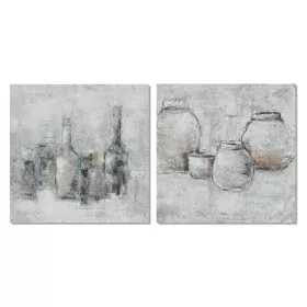 Pintura DKD Home Decor 100 x 2,8 x 100 cm Vaso Tradicional (2 Unidades) de DKD Home Decor, Impressões sobre tela - Ref: S3018...