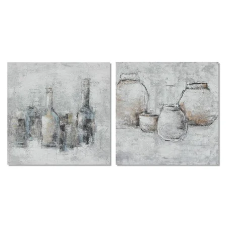 Pintura DKD Home Decor 100 x 2,8 x 100 cm Vaso Tradicional (2 Unidades) de DKD Home Decor, Impressões sobre tela - Ref: S3018...