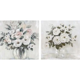 Cuadro DKD Home Decor 80 x 2,4 x 80 cm Florero Shabby Chic (2 Unidades) de DKD Home Decor, Impresiones sobre lienzo - Ref: S3...